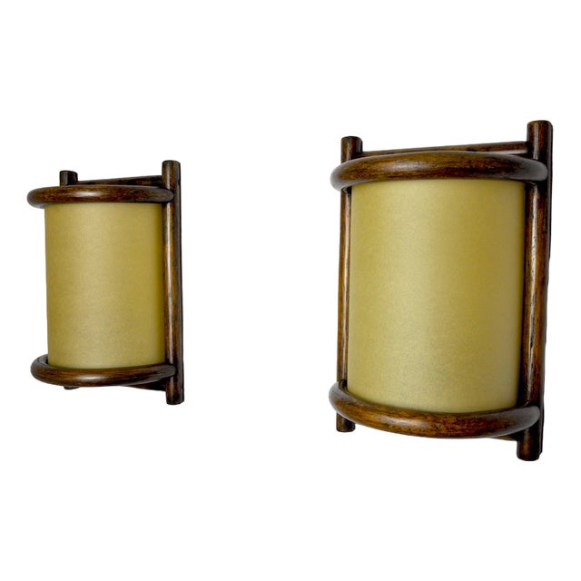 Rattan Sconces, France, 1960, Set of 2 For Sale
