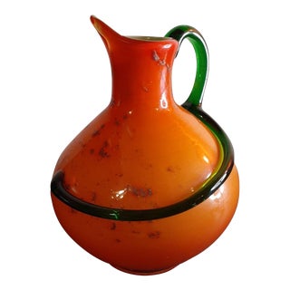 1970s Baijan Hand Blown Glass Ewer From Azerbaijan For Sale