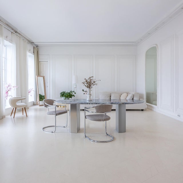 Refleko Oblong Dining Table in Blue Bahia Granite from Stone Valley For Sale - Image 4 of 5