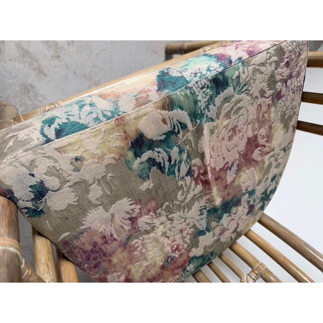 Vintage Coastal Organic Rattan and Leather Arm Dining Chairs – A Pair For Sale In Miami - Image 6 of 12