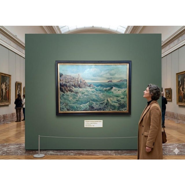 The painting captures Tellaro in one of its most spectacular moments: a storm surge. Composition: The village, with its...
