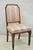 Vintage French Country Provincial Style Carved Walnut Dining Side Chairs with Pink Striped Upholstery - Set of 4. Circa...