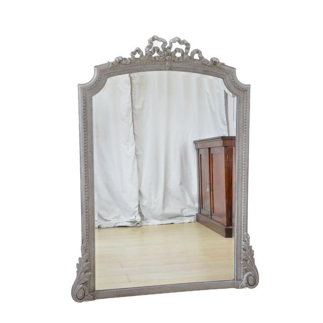 Louis XV Style Carved Painted Overmantel Mirror, 1900 For Sale - Image 3 of 4