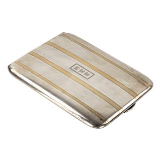 Art Deco Silver and Gold Cigarette Case by Wise and Son, 1930s For Sale