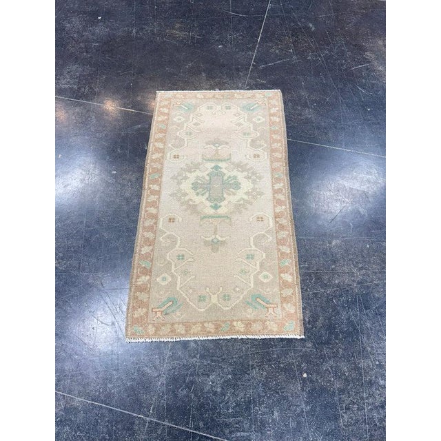 Brown Turkish Mini Rug Oriental Hand Knotted Vintage Rug 1'7" x 2'11" #17090 For Sale - Image 8 of 8