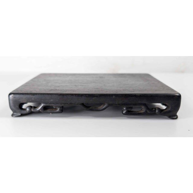 We are selling this nice quality Chinese display stand base. This base has low flat form carved from a dense dark...