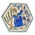 Hexagonal Hand-Painted Earthenware Tile, Asia For Sale - Image 12 of 12