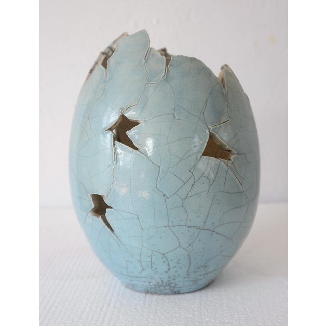 Ceramic Vintage Paul Fleming Ceramic Cracked Egg Sculpture For Sale - Image 7 of 14