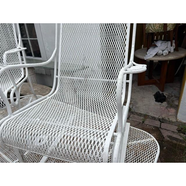 French Country Large Vintage Table and Wrought Iron Table & 5 Chairs For Sale - Image 3 of 11