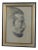 Mina Anselmi, Profile of Man, 1940, Charcoal Drawing, Framed For Sale