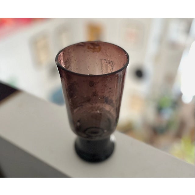 1970s Circa 1975 Kaj Franck Finish Modern Dark Violet Glass Vase For Sale - Image 5 of 10