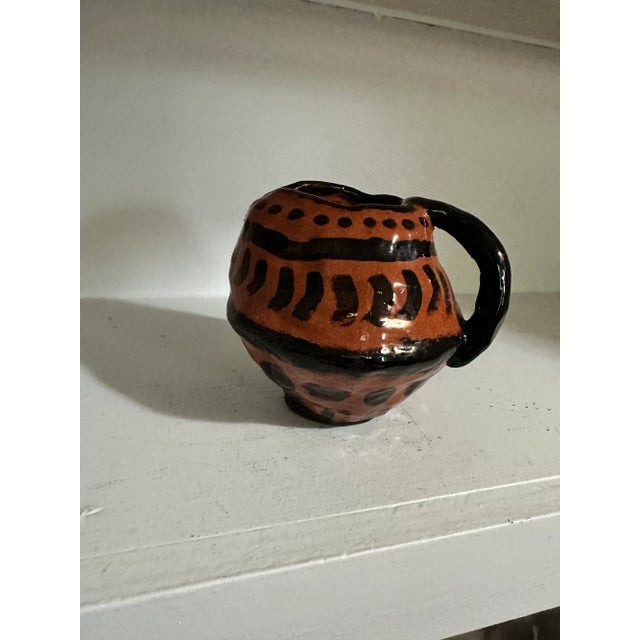 Mid 20th Century Abstract Brown and Black Hand-Painted Jug For Sale - Image 5 of 5