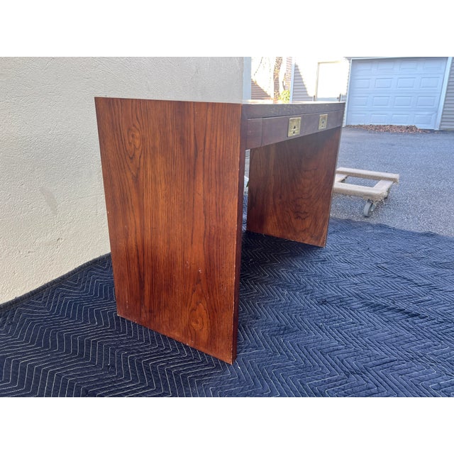 Wood Late 20th Century Henredon Campaign Desk or Console Table For Sale - Image 7 of 12