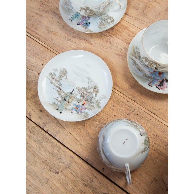 Japanese Eggshell Porcelain Tea Service, 1890s, Set of 19 For Sale - Image 5 of 9