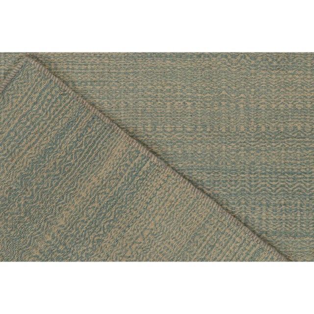 Textile Rug & Kilim’s Contemporary Persian Kilim in Green and Beige Stripes For Sale - Image 7 of 7