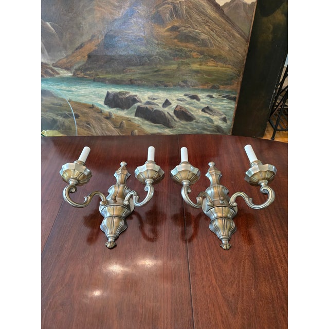 Vintage Mid Century Pair Classical Sconces For Sale In Boston - Image 6 of 6