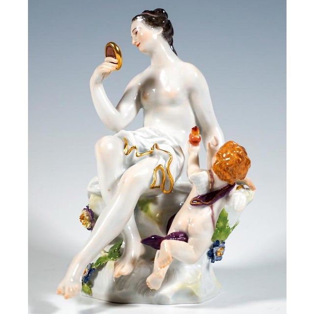 Early 20th Century Venus and Cupid Mythological Group attributed to J.F. Eberlein for Meissen, 1900s For Sale - Image 5 of 8