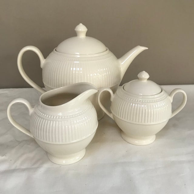 Wedgwood “Windsor”, Cream Colored Tea Serving Set, 5 Pieces. Chairish