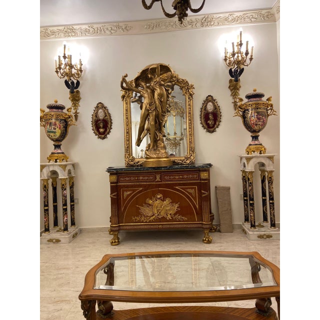 1960s 1960s French Empire Style Ormolu-Mounted Commode with Marble Top Neoclassical Luxury Chest For Sale - Image 5 of 5