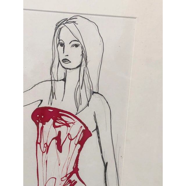 Contemporary Artwork “The Models” Framed Ink on Paper Drawing by Cassandra Auker For Sale - Image 4 of 9