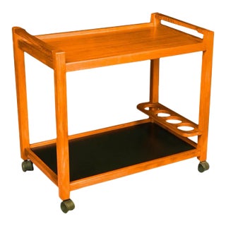Mid Century Danish 1960s Teak Bar Cart Denmark For Sale