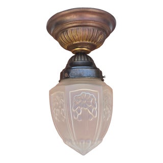 Vintage Brass Plafond Celling Lamp, 1920s For Sale