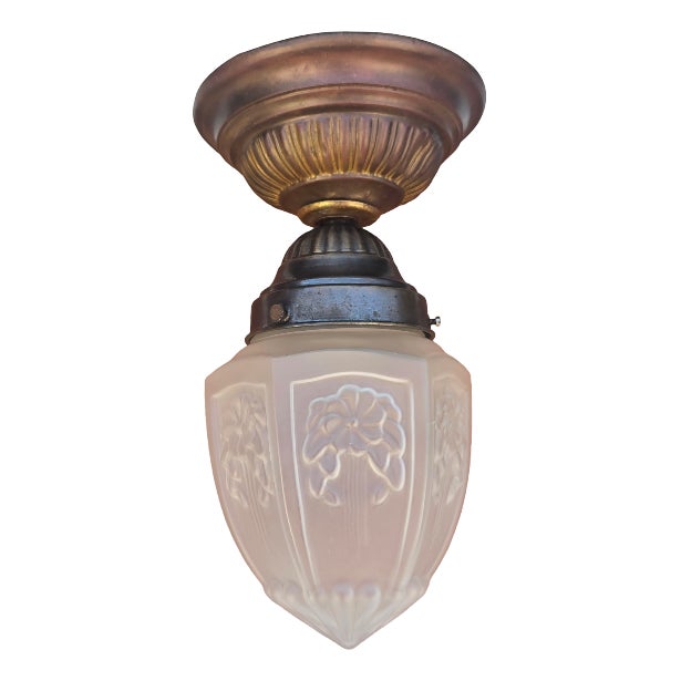 Vintage Brass Plafond Celling Lamp, 1920s For Sale