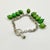 Lime 1980s Vintage Southwestern Navajo Americana Carico Lake Sterling & Green Turquoise Beaded Bracelet - 7" For Sale - Image 8 of 12