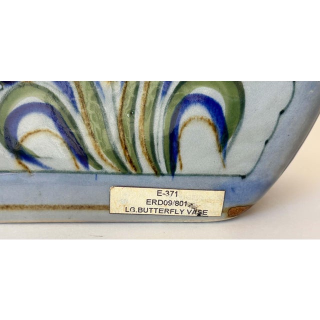 1970s Vintage Erandi Tonalá Pottery Flask Vase, Hand-Painted, Signed, Circa 1970s For Sale - Image 5 of 13
