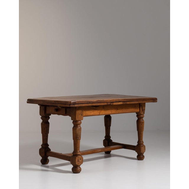 20th Century France Weathered Honey Oak Oak Drop-Leaf Farmhouse Table For Sale - Image 10 of 11