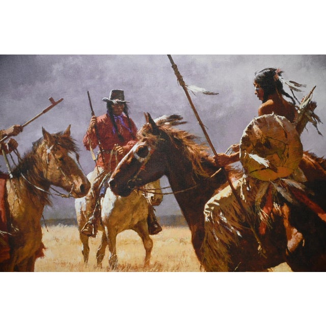 Realism Howard Terpning “Coffee Coolers Meet the Hostiles” Signed Limited Edition MasterWork Giclée Canvas, 11/50 For Sale - Image 3 of 9