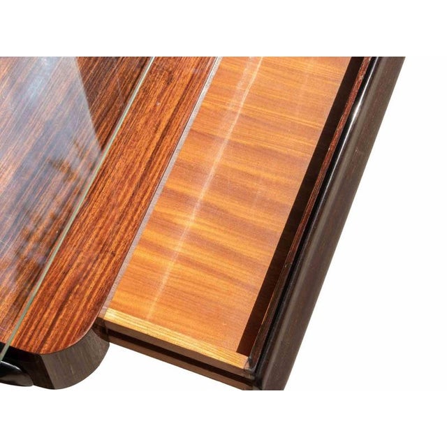 Brown Vintage Wood and Glass Console Table by Vittorio Dassi, Italy For Sale - Image 8 of 12