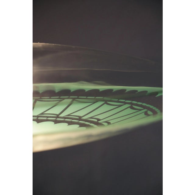 Italian Decorative Glass Double Disc Pendant Lamp, 1950s For Sale - Image 6 of 15