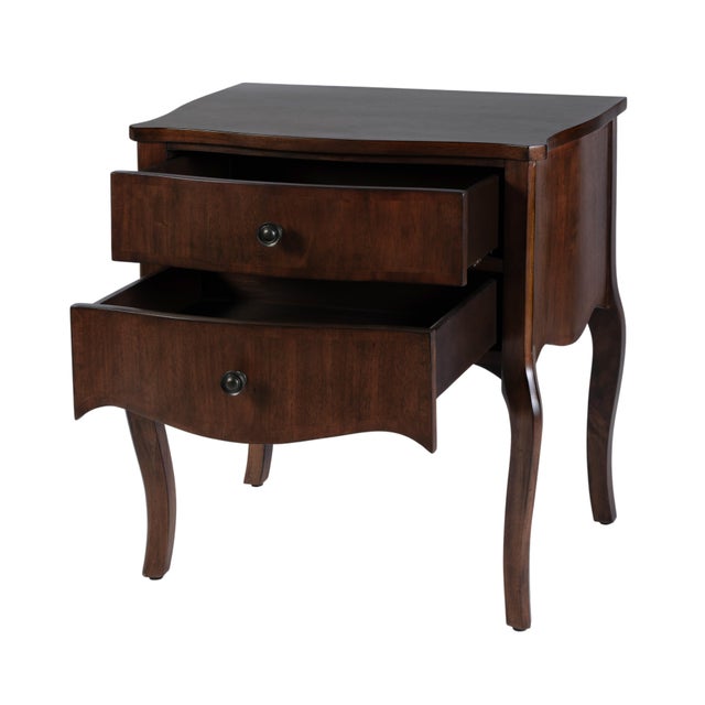 Spritely Home Accent Furniture Beasley 25 in. W Rectangular Wood 2 Drawer Traditional Nightstand, Olive Ash For Sale - Image 4 of 9