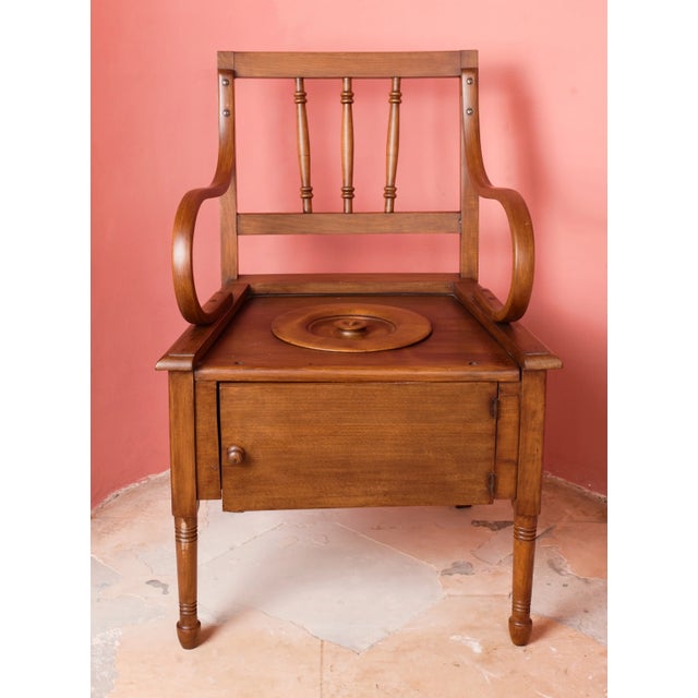 Antique Toilet Seat with Lid For Sale - Image 3 of 8
