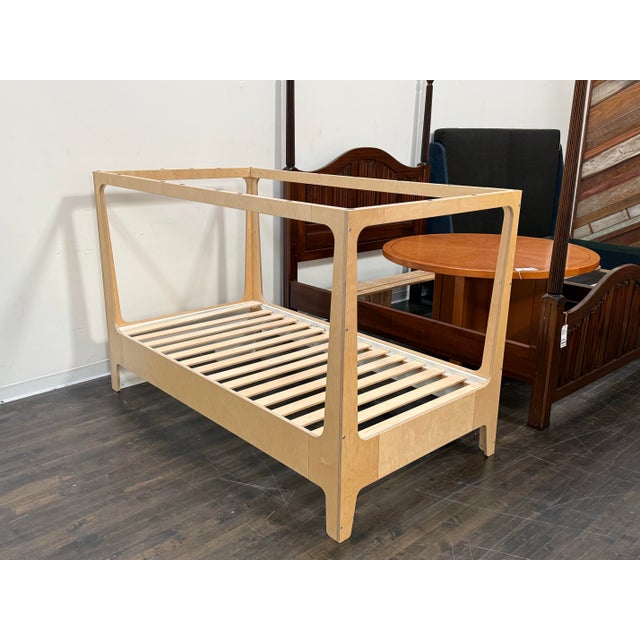 Brown Twin Size Oeuf Perch Nest Bed Frame For Sale - Image 8 of 12