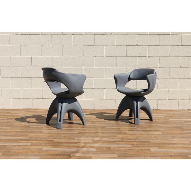 Plastic Vintage Set of 6 John Gale Rotocast Plastic Swivel Armchairs | Space Age 1960s For Sale - Image 7 of 18