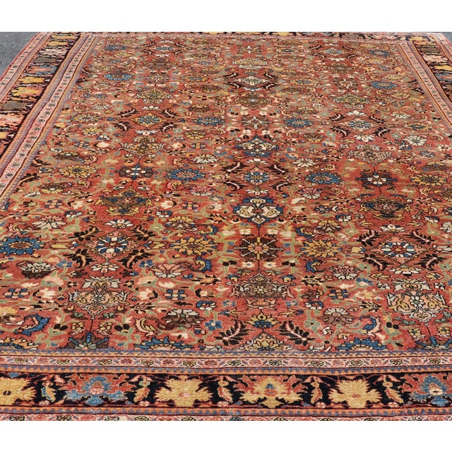 Measures: 12'4 x 17'0 Antique Persian Sultanabad Rug Featuring A All-Over Floral Design 12'4 x 17'0. Keivan Woven Arts /...