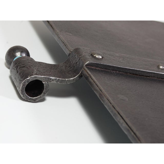 Antique Oversized Blue Iron Double Doors, 1880s For Sale - Image 15 of 18