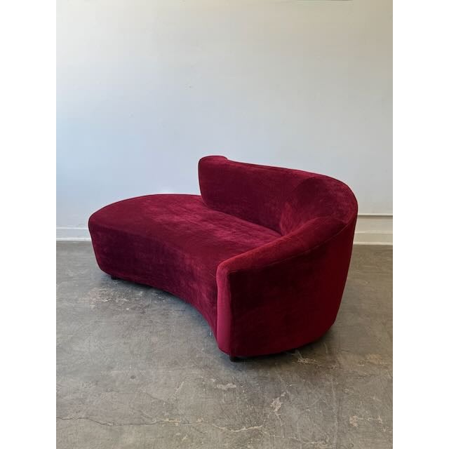 1980s Burgundy Kagan Style Sofa For Sale - Image 9 of 13