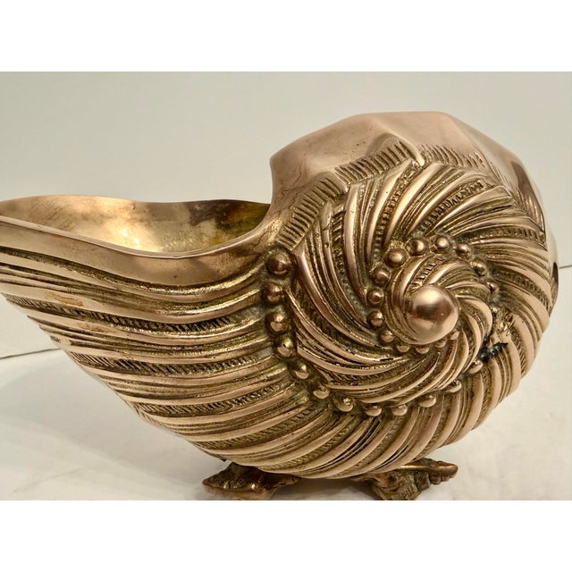 Rosenthal Netter Brass Seashell Nautilus Planter or Cachepot For Sale - Image 11 of 12