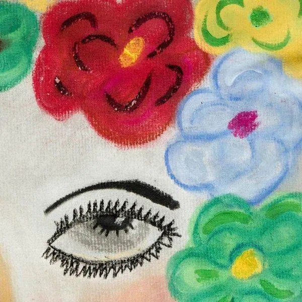 Abstract 2018 “Frida” Contemporary Expressionist Pastel Portrait Drawing on Paper by Maria Grazia Facciolà For Sale - Image 3 of 7