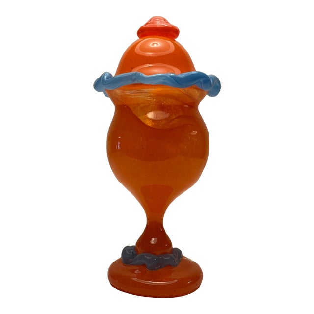 1990s Art Glass Lidded Urn by Arien For Sale