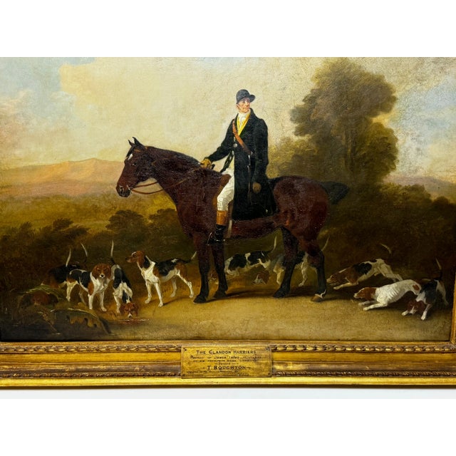 Large 19th Century Oil Painting the Clandon Harriers Hunt John Imms of Ringmer Up Libertine Mare Hor For Sale - Image 10 of 12