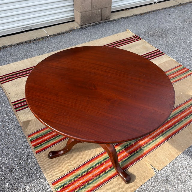 Wood Antique English Mahogany Queen Anne Tilt Top Tea Table, Circa 1800–1820s For Sale - Image 7 of 12