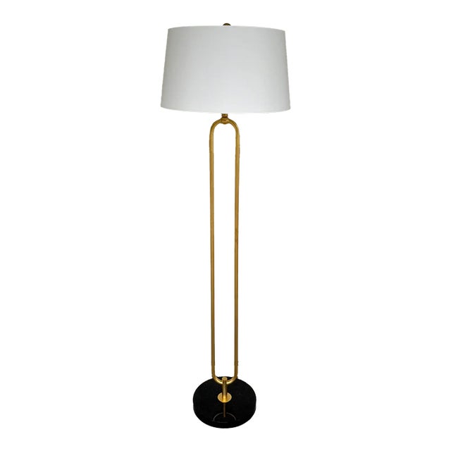 Currey & Co. Glossary Floor Lamp / Gold For Sale