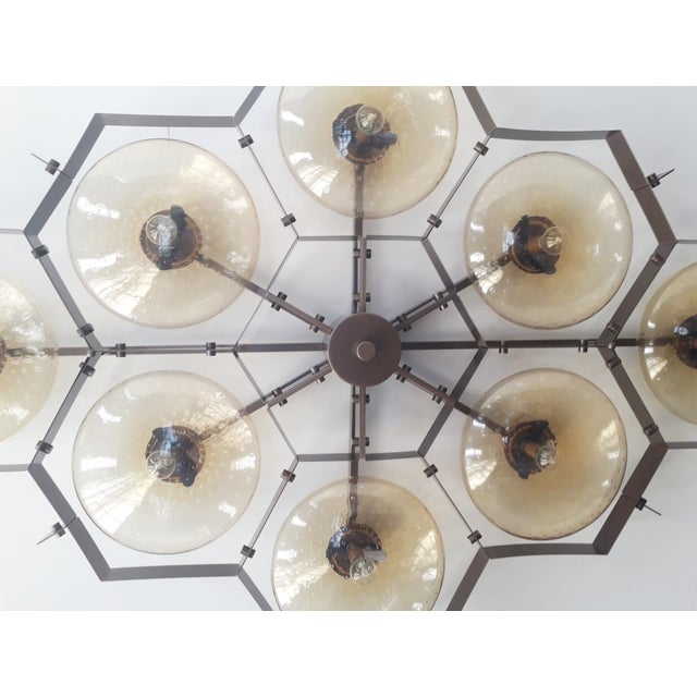 21st Century Beehive Bronze Amber Bubbles Murano Flush Mount by Fabio LTD For Sale - Image 6 of 7