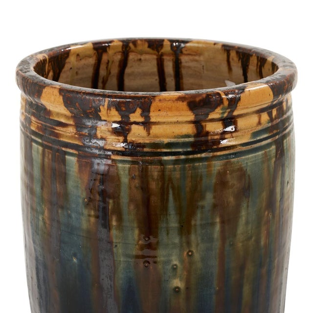 French 1920s Antique Schumacher Stamped Pottery Umbrella Stand by Joseph Talbot For Sale - Image 3 of 4