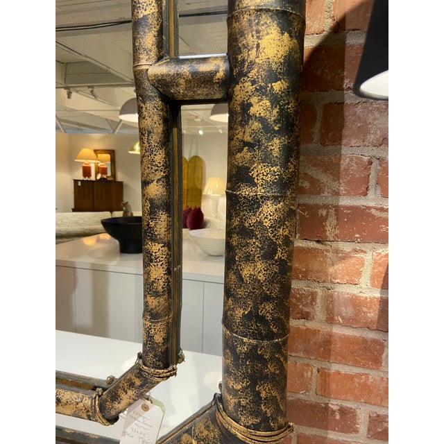 Contemporary Faux Bamboo Style Mirror With Tortoise Finish For Sale - Image 3 of 8