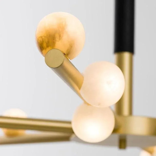 Contemporary Demetra Shiny Gold Metal Chandelier by Alabastro Italiano For Sale - Image 3 of 7